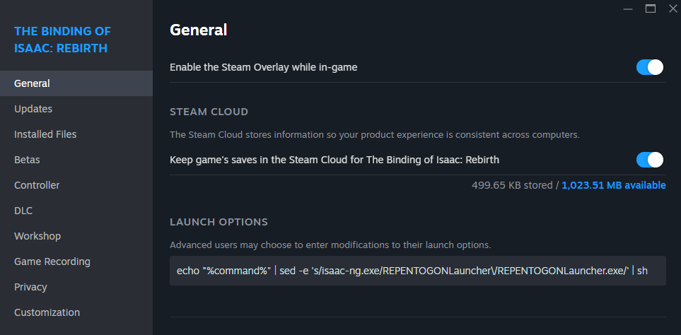 Linux launch options example